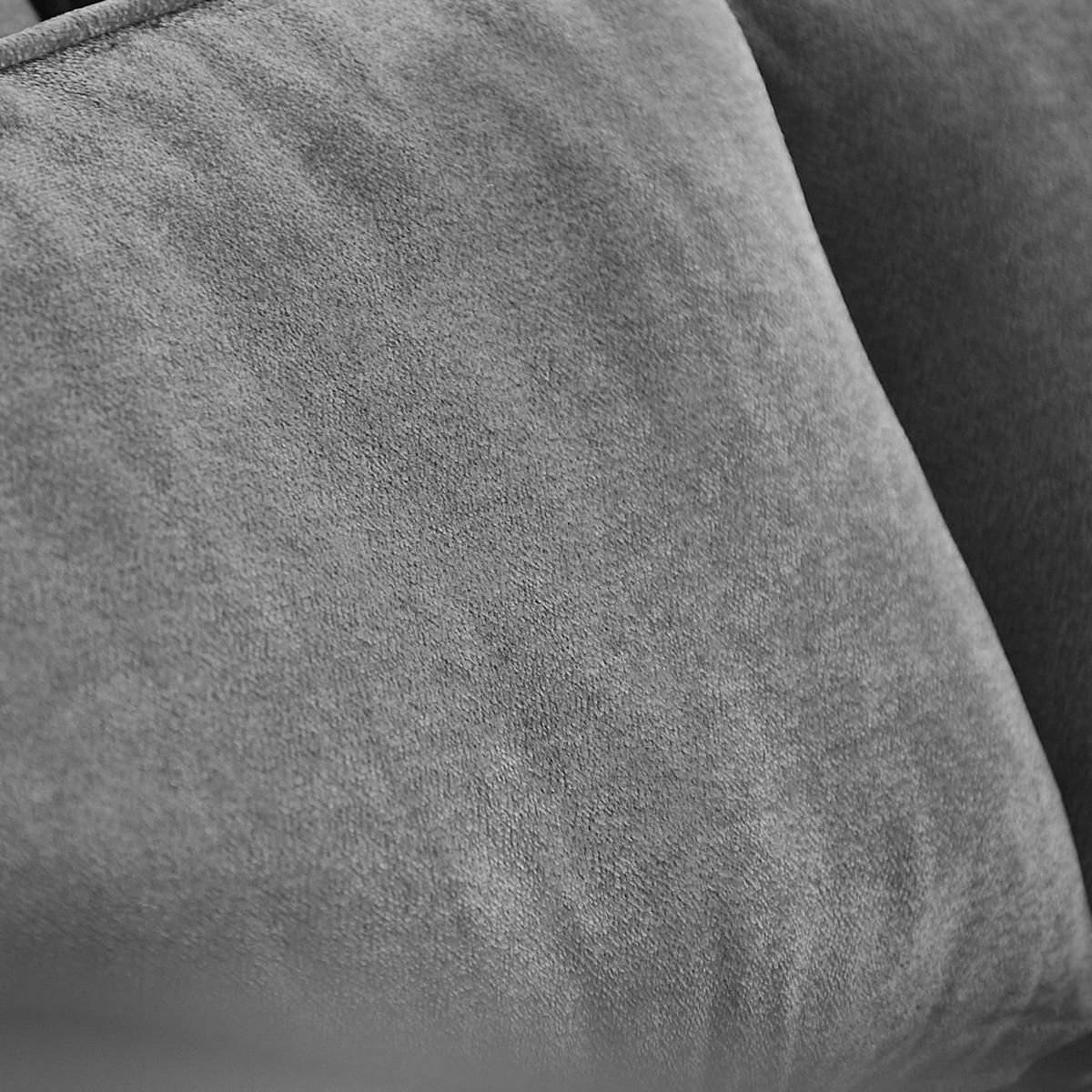 ECKSOFA Pablo ohne Schlaffunktion, mit abgerundeter Ottomane, rechts, Hellgrau, Velourstoff - Grau, Textil (319/196cm) - Beautysofa