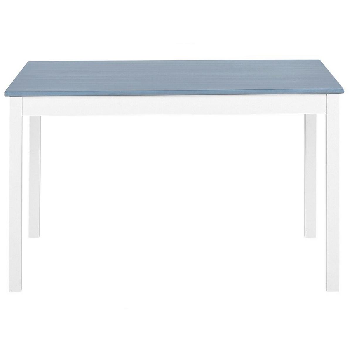 ESSGRUPPE Weiß, Grau Holz 4-Sitzer 120/75 cm Moana - Weiß, Holz (118/85/75cm) - Beliani