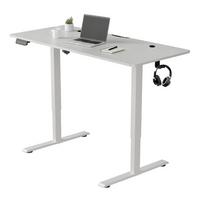 SCHREIBTISCH Office Stand weiß 140x60 cm höhenverstellbar - Weiß, Holz (60/140/117cm) - Juskys