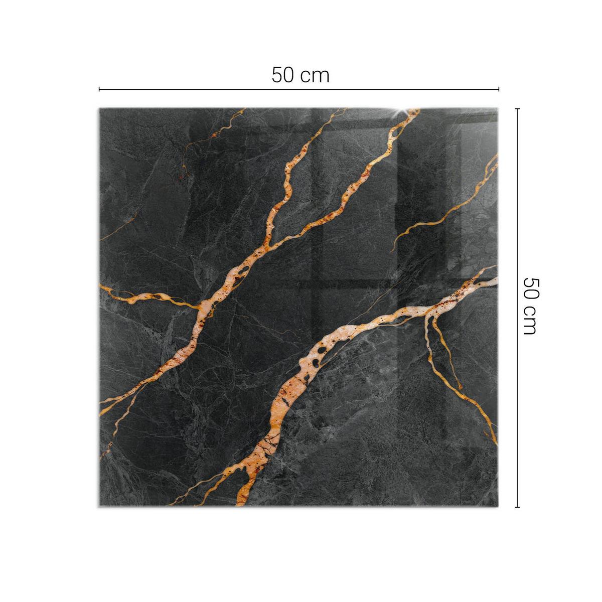 GLASPLATTE für Kamin 50x50 cm - Schwarz, Glas (50/50/0.4cm) - TULUP