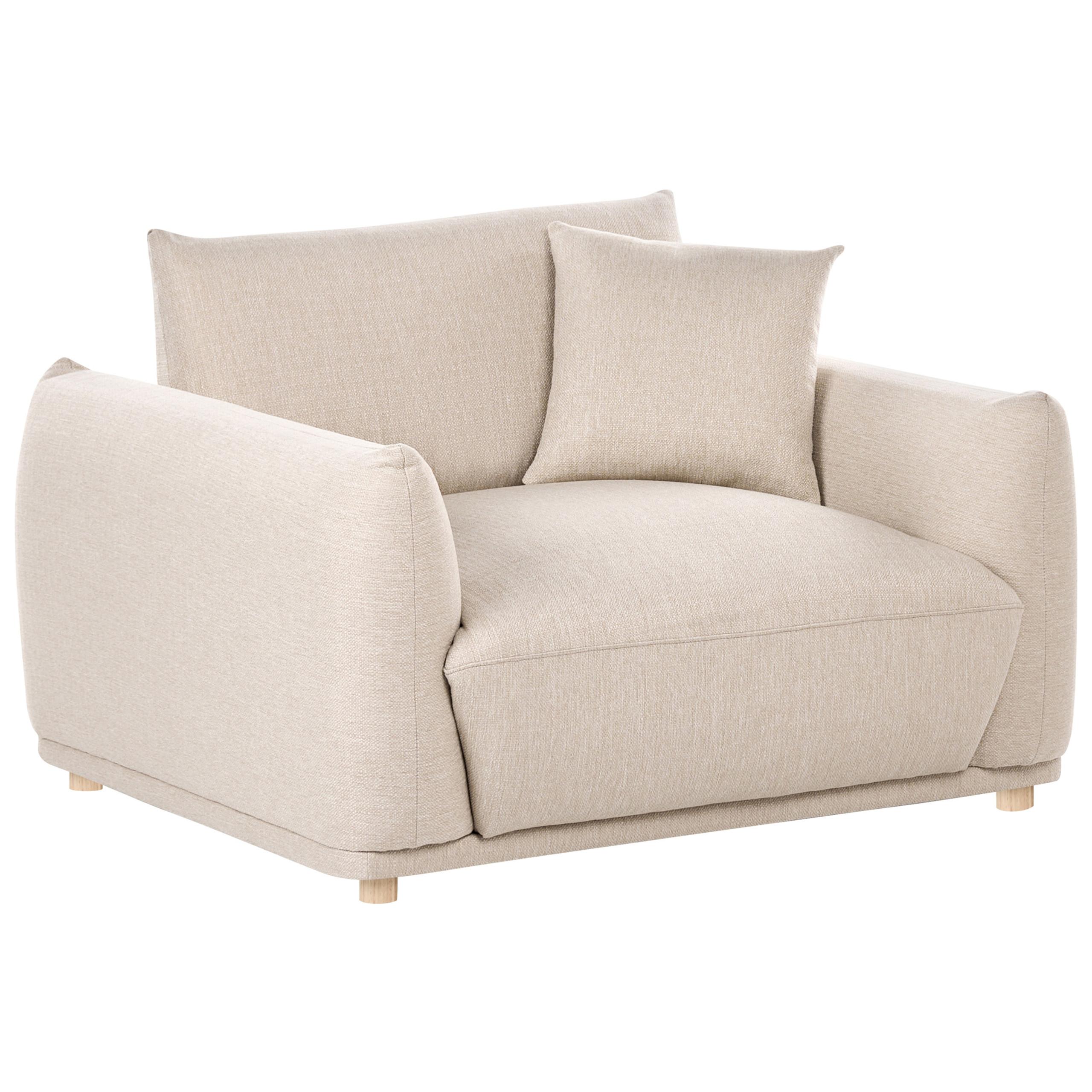 SESSEL Stoff Beige Jubek - Beige, Textil (120/81/104cm) - Beliani