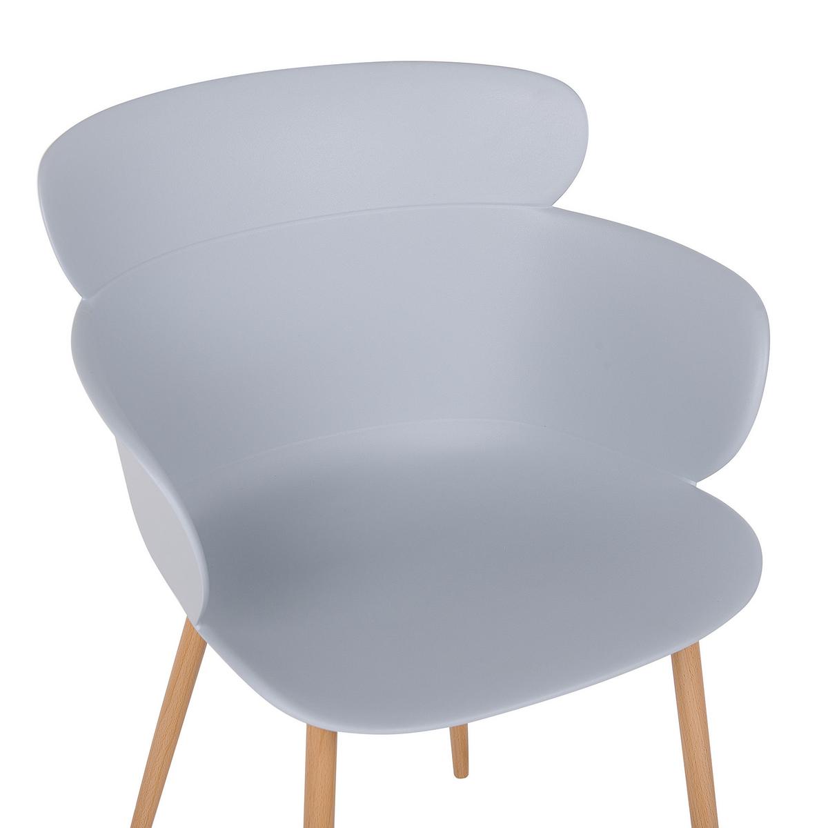 ESSZIMMERSTUHL 2er-Set Kunststoff Grau Sumkley - Grau, Kunststoff/Metall (61/82/54cm) - Beliani
