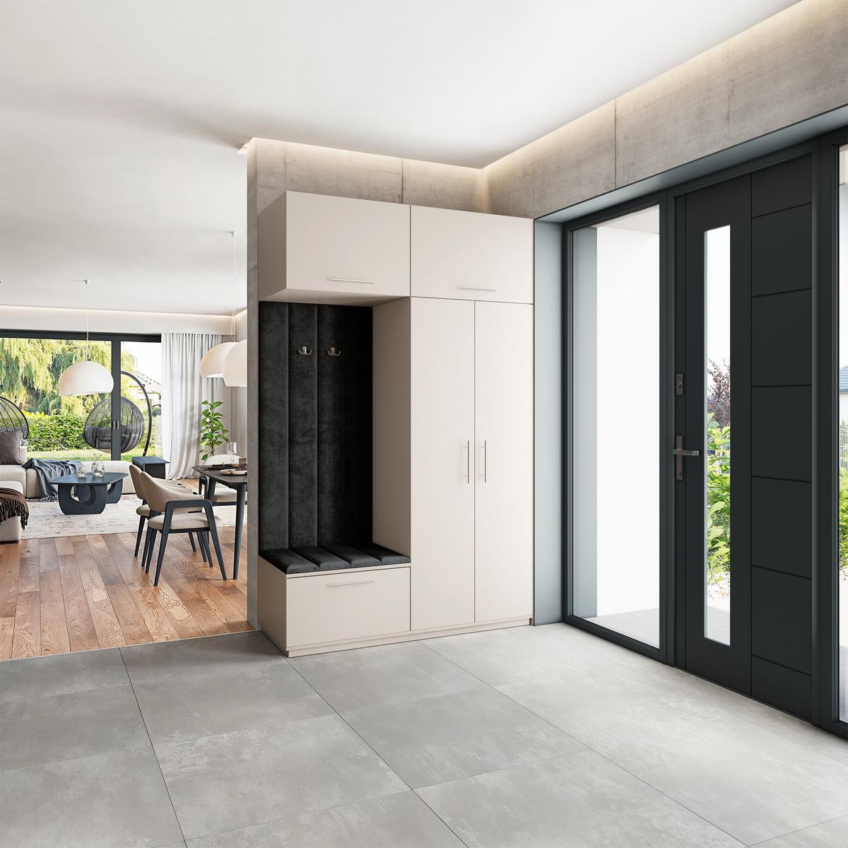 GARDEROBENSCHRANK REMA 150/240/60 cm Modern Kaschmir - Kaschmir/Schwarz, Holzwerkstoff (150/240/60cm) - MASSENO