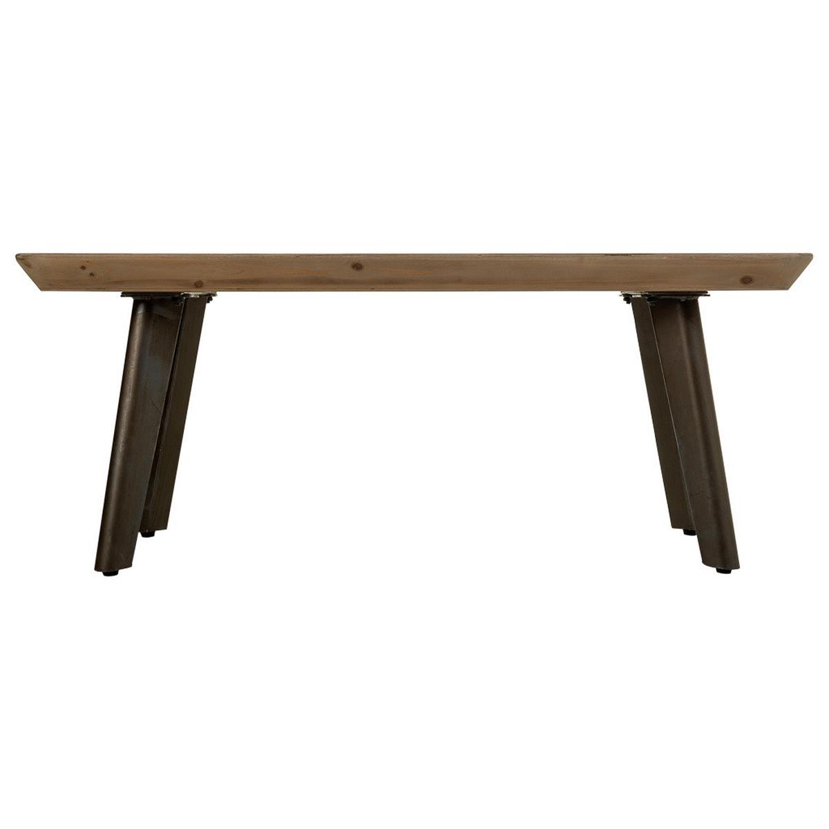 TISCH aus Metall und Holz, 100x50x40cm - Braun, Holz (100/50/40cm) - Wanderlust