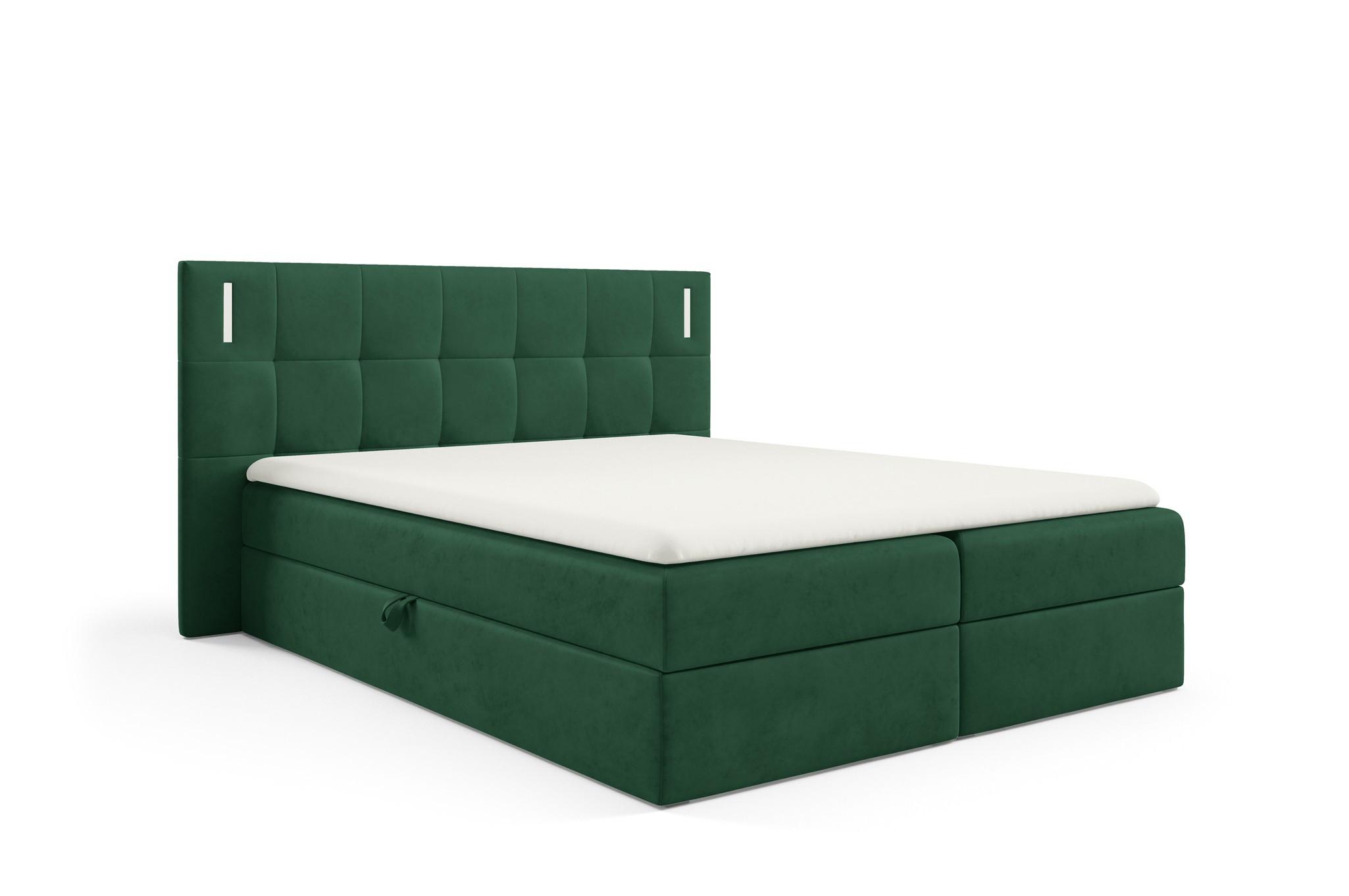 BOXBETT Martim - Grün, Holzwerkstoff/Textil (200/200cm) - Fun Möbel