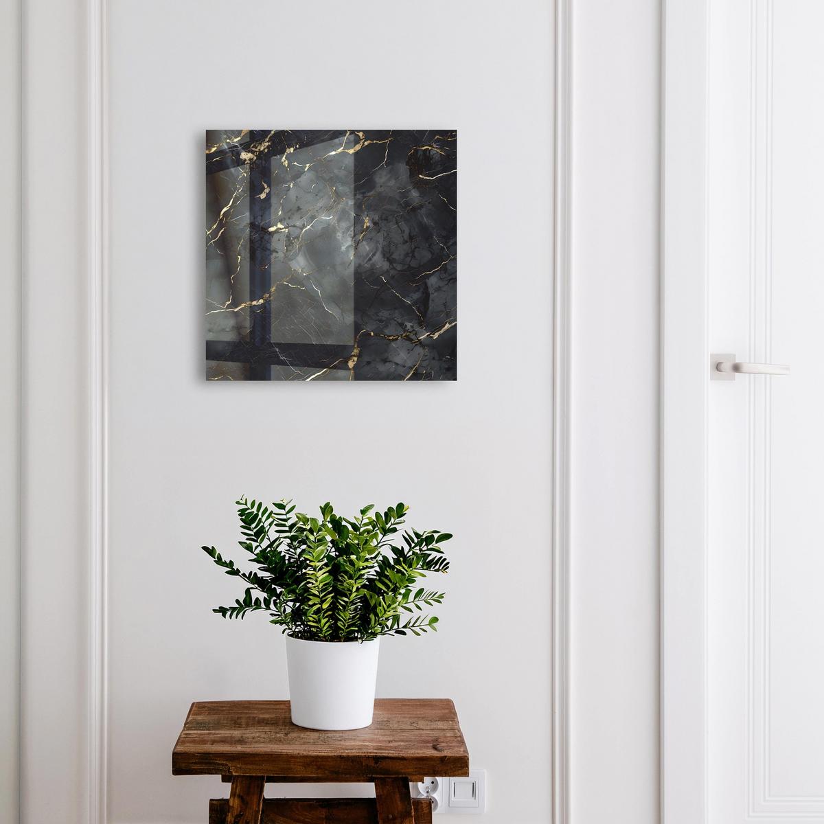 SCHLÜSSELBOX Schwarz 30x30 cm- Türöffnung nach rechts - Moderne Eleganz - Grau, Metall (30/30/5cm) - TULUP