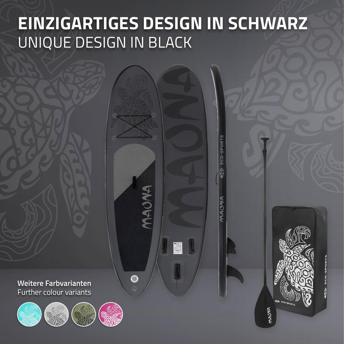 STAND UP PADDLE BOARD Maona Schwarz - Schwarz, Kunststoff (308/78/10cm) - ECD-Germany