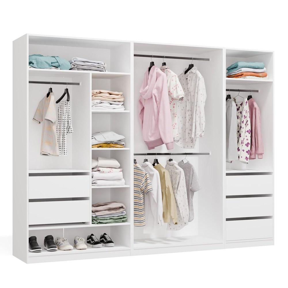 GARDEROBENSCHRANK Weiß 260/200/50 - Weiß, Holzwerkstoff (260/200/50cm) - RAUMHIRSCH FURNITURE