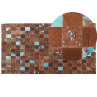 PATCHWORK-TEPPICH Aliaga 150/80 cm - Braun, Fell (80/150cm) - Beliani