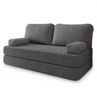 BETTSOFA NIKSI aus Schaumstoff Bucle-Stoff Grau Schlaffunktion - Grau, Textil (170/86/80cm) - MASSENO