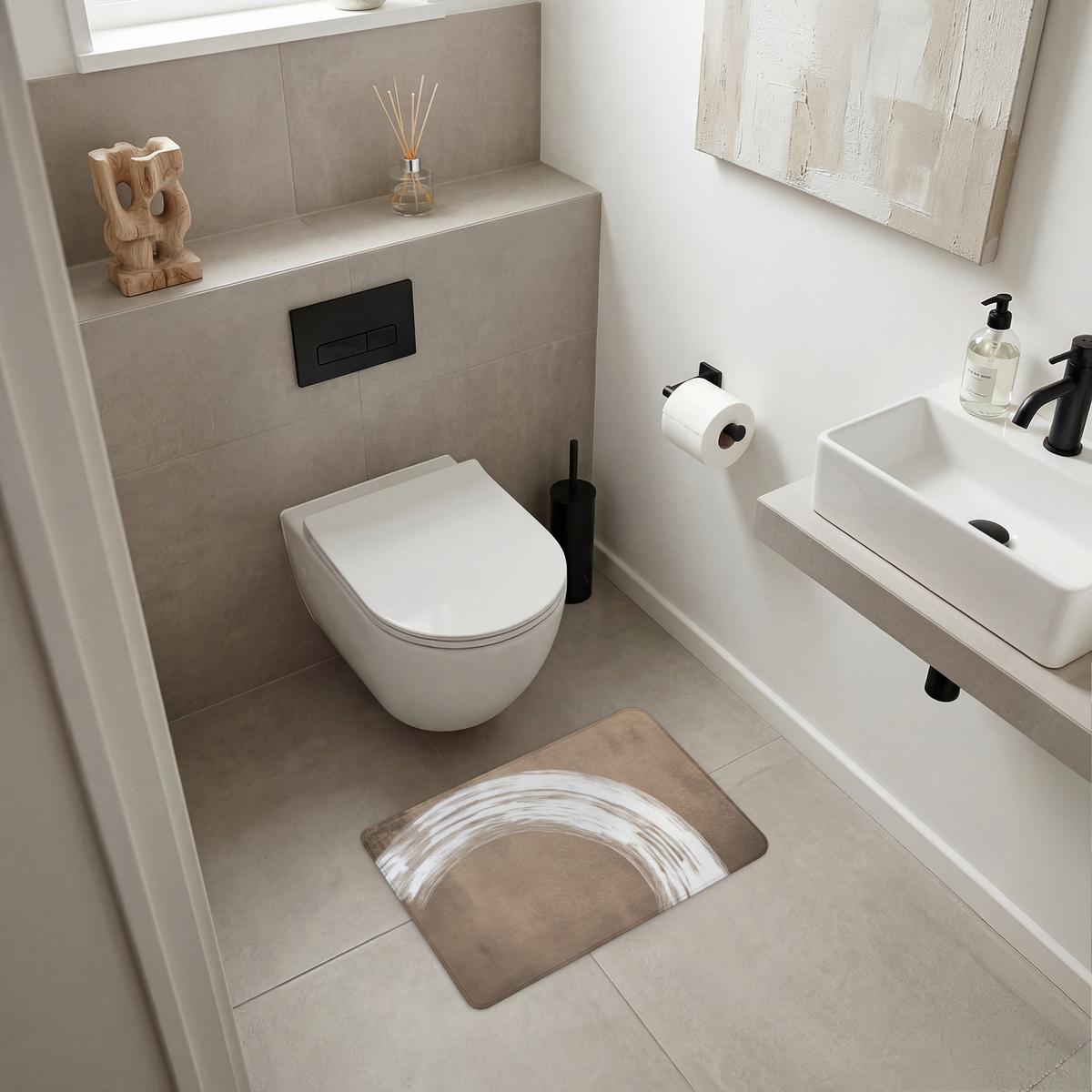 BADEMATTE Farbe - Braun - Japandi 60x40 cm - Mokka, Textil (60/40cm) - OnlyWow