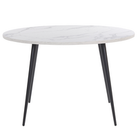 ESSTISCH 120/120/76 cm Weiß schwarz Rund Odeon - Weiß, Holzwerkstoff (120/120/76cm) - Beliani