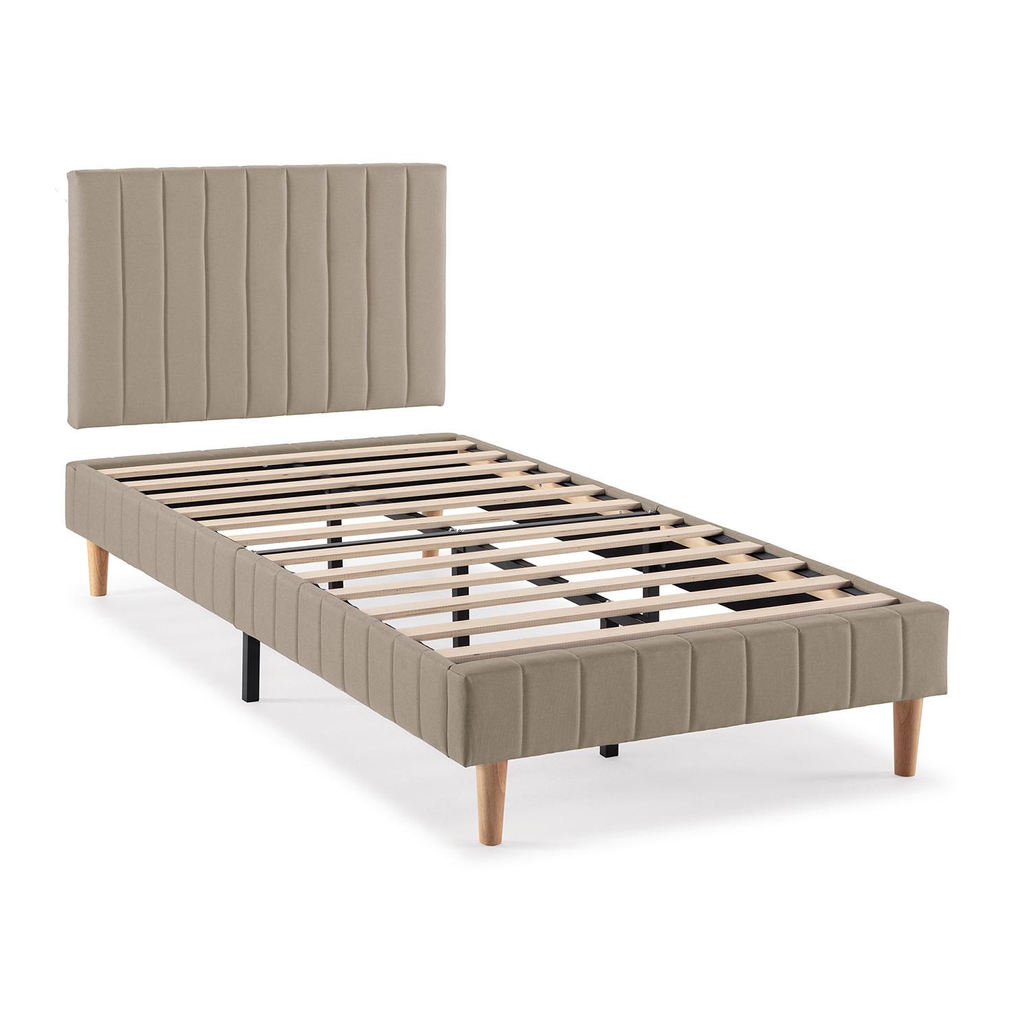 POLSTERBETT + kopfteil 90x190 cm Eris, Beige - Beige, Textil (192/92/90cm) - VS Venta-stock