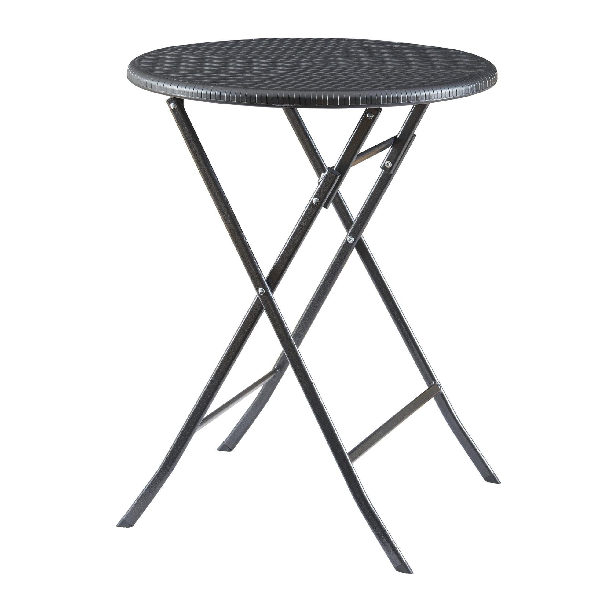 KLAPPTISCH Mark - Schwarz, Kunststoff/Metall (60/60/74cm) - [en.casa]