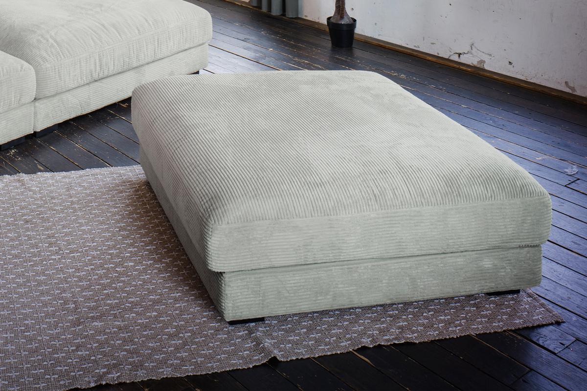 BIG SOFA-SET 7-TLG MADELINE Hellgrau Cord - Hellgrau/Schwarz, Kunststoff/Textil (290/85/170cm) - KAWOLA