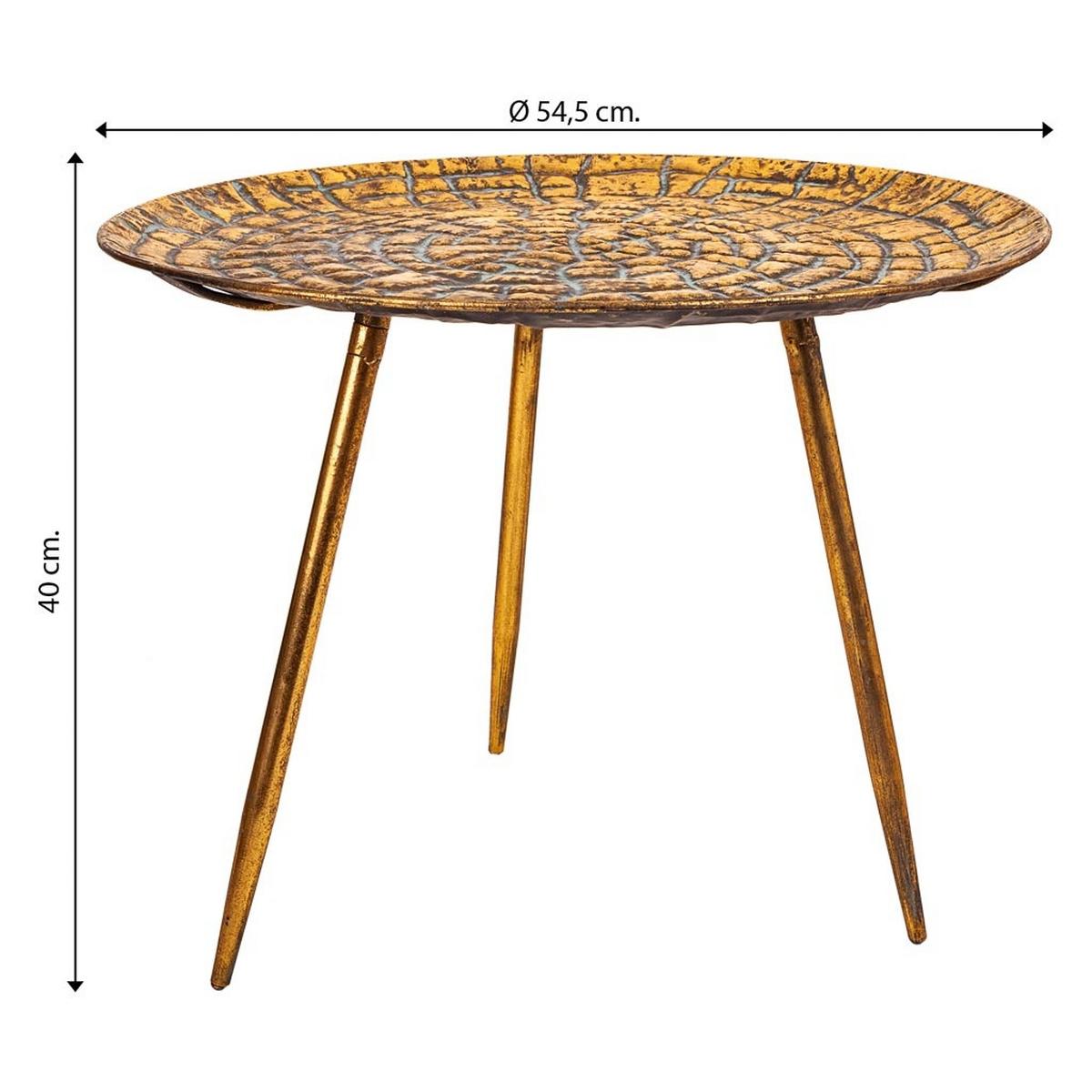 TISCH aus Metall, golden, 55x40cm - Goldfarben, Metall (54.5/54.5/40cm) - Wanderlust