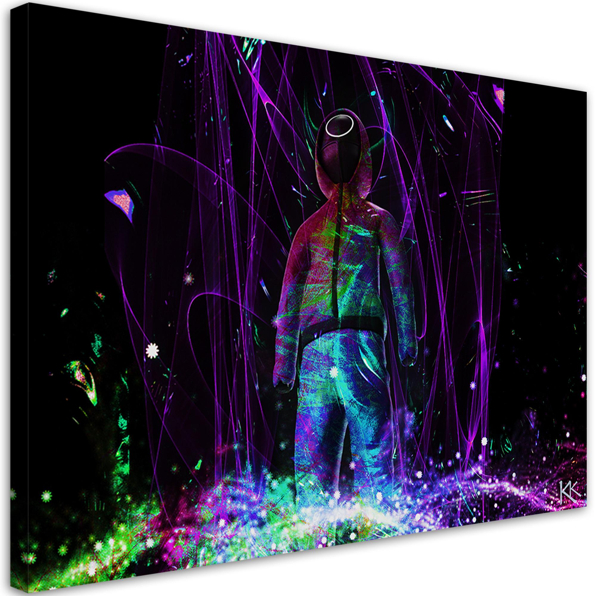 WANDBILD neonspieler - Lila, Textil (60/40cm) - Feeby
