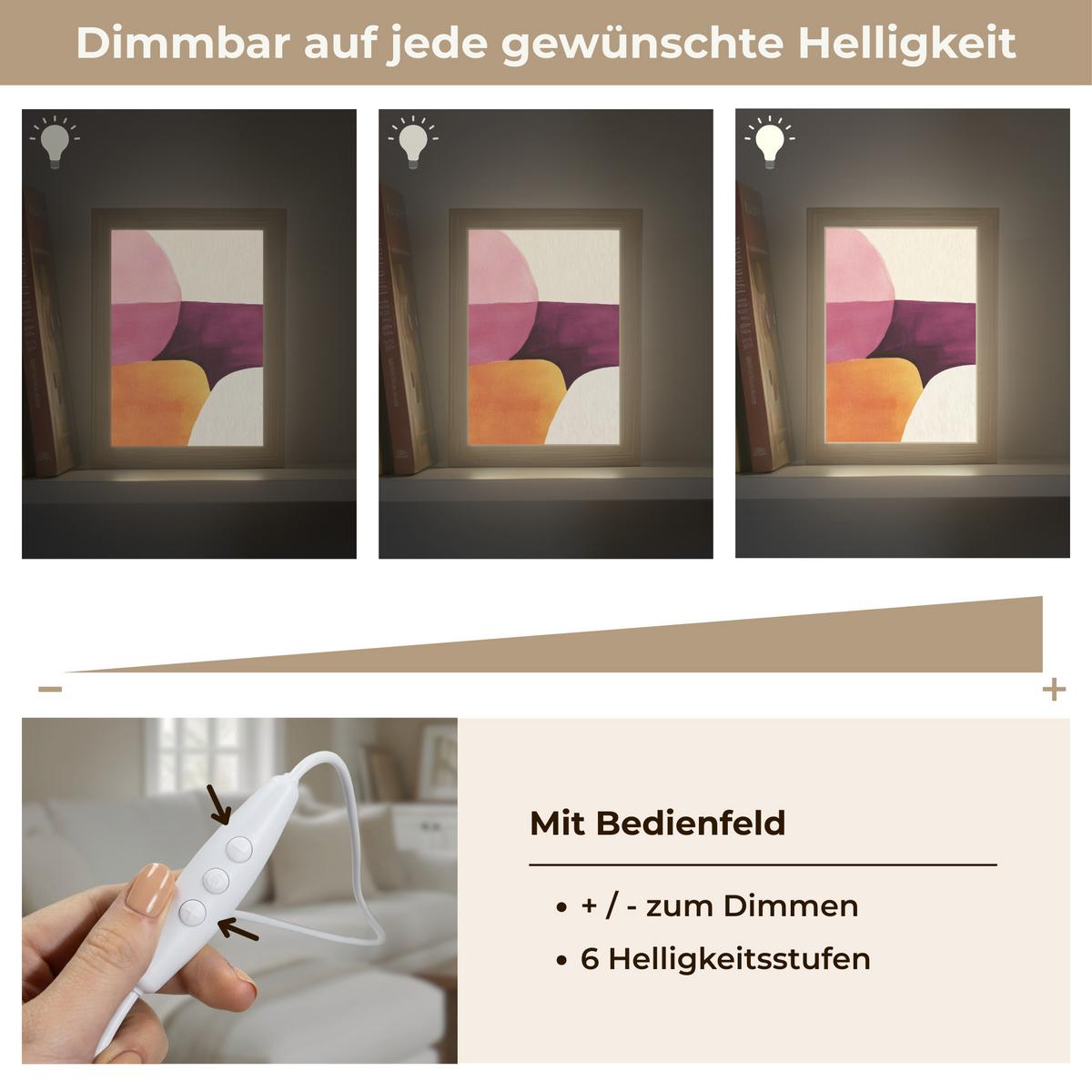 WANDLEUCHTE Formen - Abstrakt - Farbenfroh 15x20 cm - Rosa, Holzwerkstoff (15/20/8cm) - OnlyWow