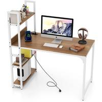 COMPUTERTISCH Natur - Naturfarben, Holzwerkstoff (65/120/130cm) - COSTWAY