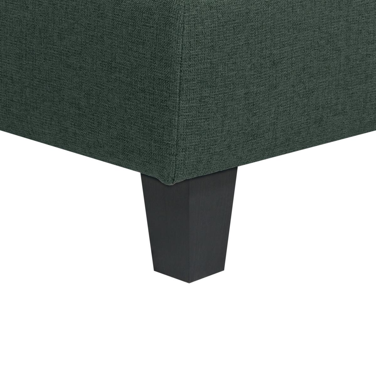 ECKSOFA Modul 4-Sitzer linksseitig Dunkelgrün Stoff Unstad - Schwarz/Grün, Textil (228/152cm) - Beliani