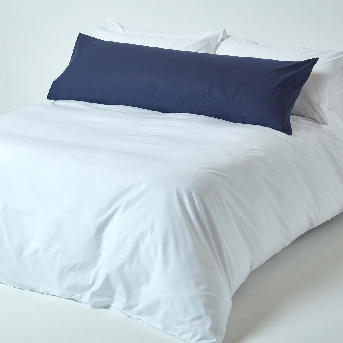 SEITENSCHLÄFERKISSENBEZUG Perkal, Fadendichte 200, 48/136 cm - Dunkelblau, Textil (50/140cm) - Homescapes
