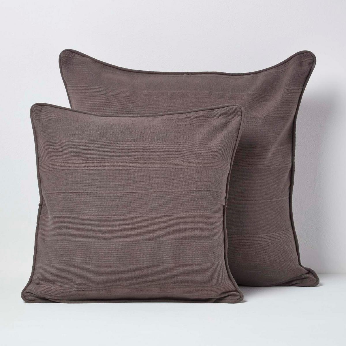 KISSENHÜLLE Rajput 45/45 cm, 100% Baumwolle - Dunkelgrau, Textil (45/45cm) - Homescapes