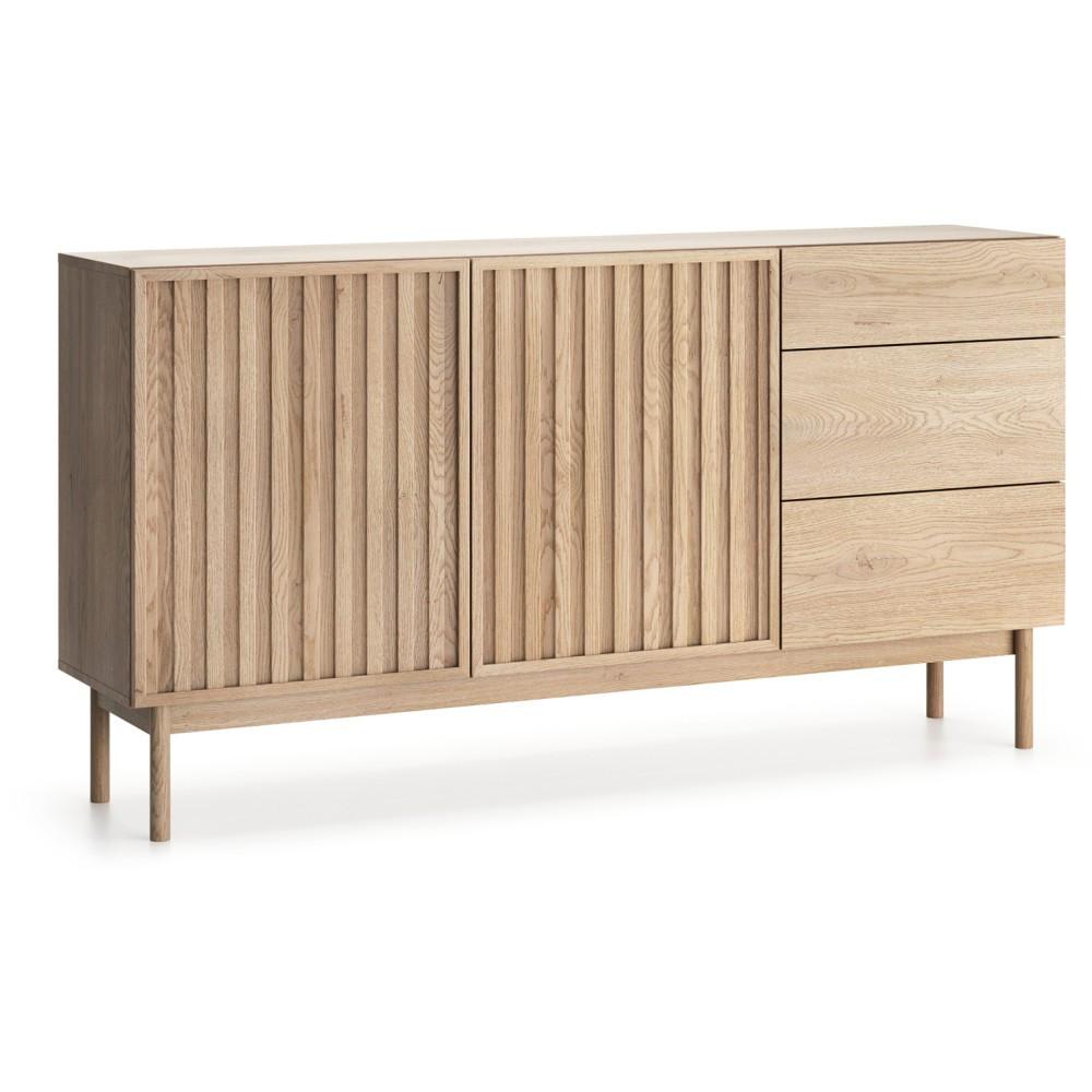KOMMODE Sapporo mit 3 Schubladen und 2 Türen, eiche Cremona - Eichefarben, Holzwerkstoff (159/84/37cm) - Beautysofa