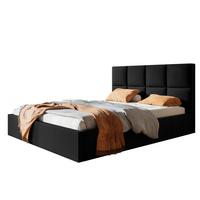 BETT 90x200 - Polsterbett mit Bettkasten und Holzrahmen - Modern Betten - Weicher Jasminstoff - Kollektion Roma, Schwarz - Schwarz, Holz/Textil (90/200cm) - Alpi-Möbel