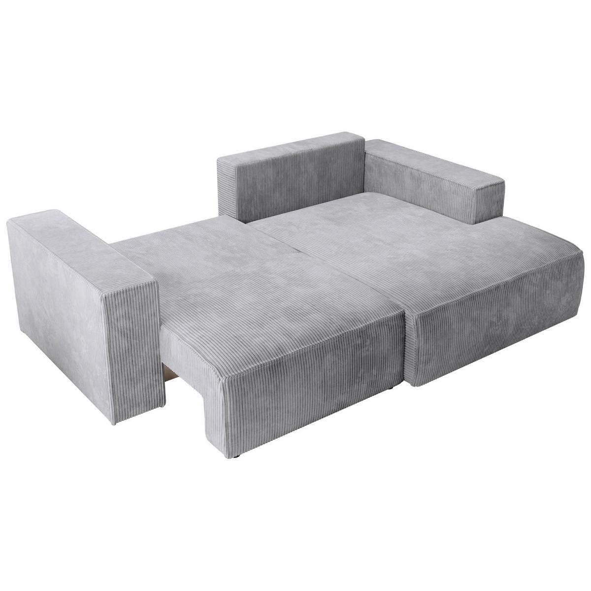 ECKSOFA Farese Mini mit Cordbezug Hellgrau, rechts - Hellgrau/Schwarz, Textil (167/240cm) - Selsey