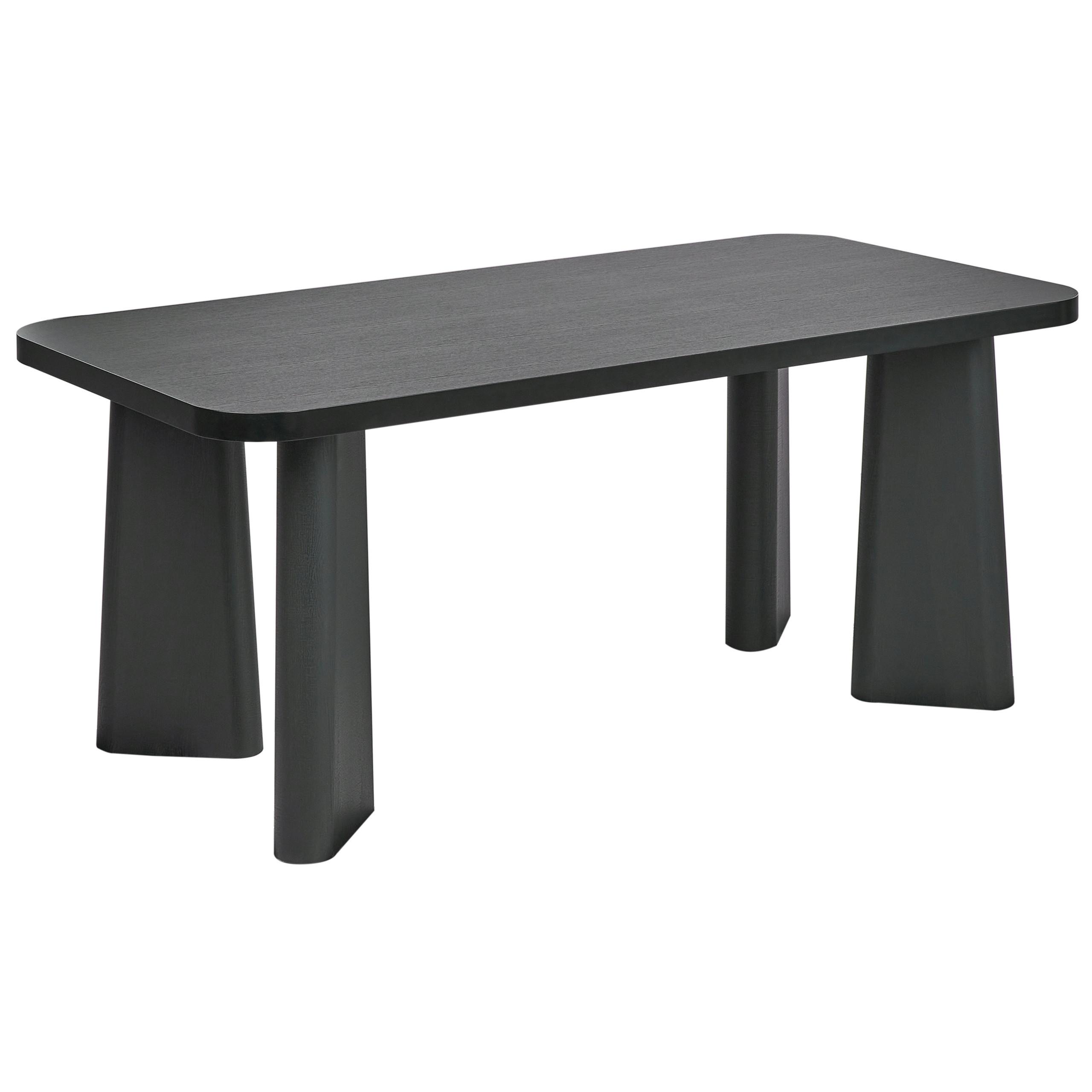 ESSTISCH Schwarz 180/90 cm Atlin - Schwarz, Holzwerkstoff (180/90/75cm) - Beliani