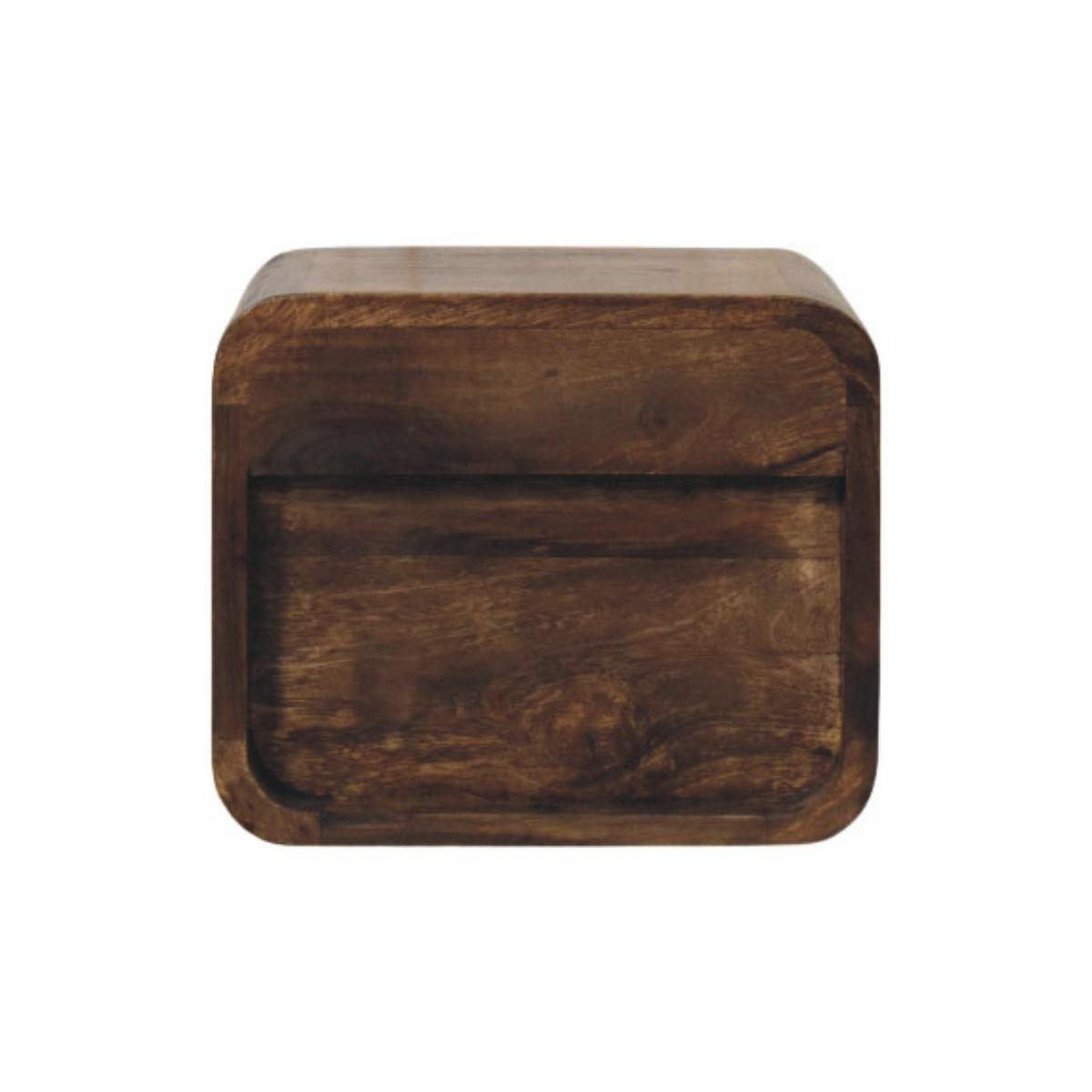 NACHTTISCH Abgerundet mit einer Schublade - Dunkelbraun/Messingfarben, Holz/Metall (30/25/25cm) - Artisan Furniture