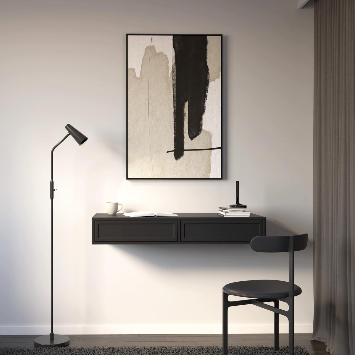 WANDKONSOLE Velveto Schwarz 110 cm - Schwarz, Holzwerkstoff (110/17/40cm) - Selsey