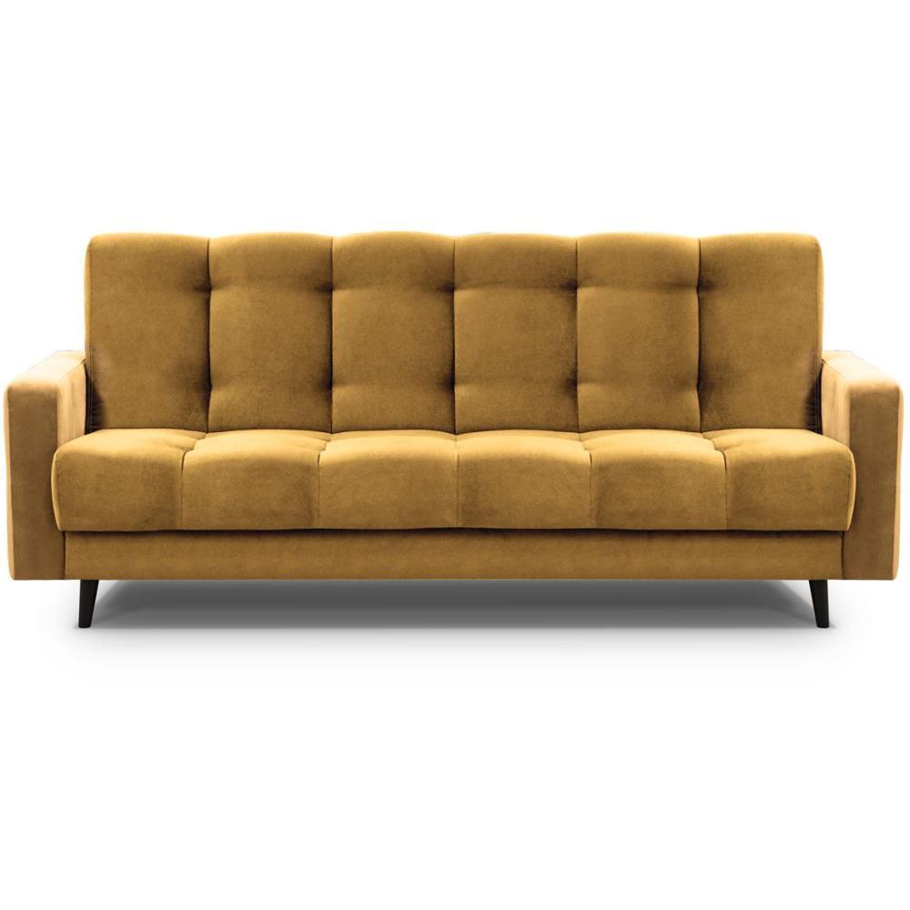 3-SITZER Schlafsofa Nancy Bis gelb - Gelb, Holz/Textil (220/89/93cm) - Beautysofa