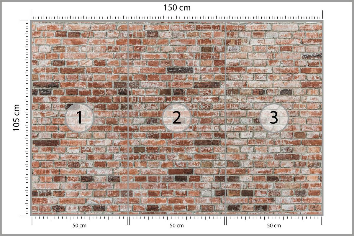 FOTOTAPETE für Büro Ziegelmauer Wand Abstraktion 150x105 - Braun, Papier (150/105cm) - Muralo