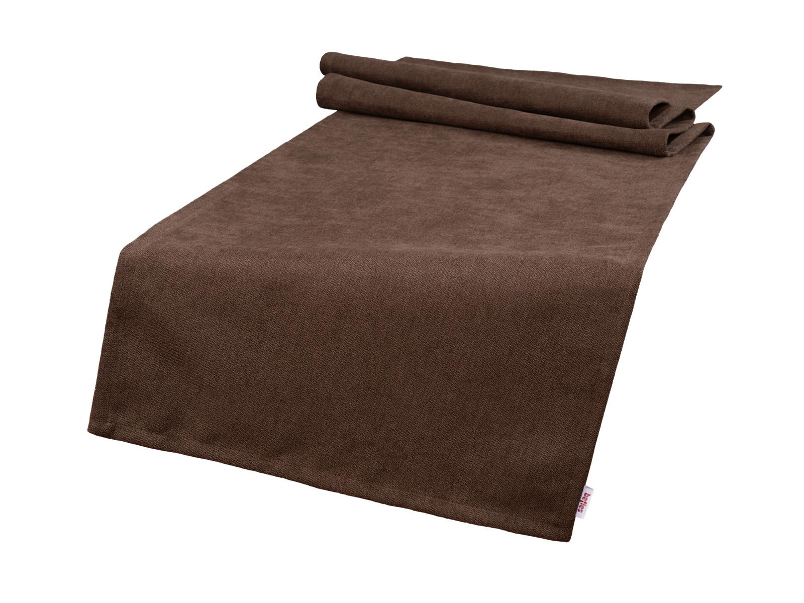 XL-TISCHLÄUFER FarbTon Chenille-Haptik kaffee-braun 220/40 cm - Braun, Textil (40/220cm) - beties Heimtextil