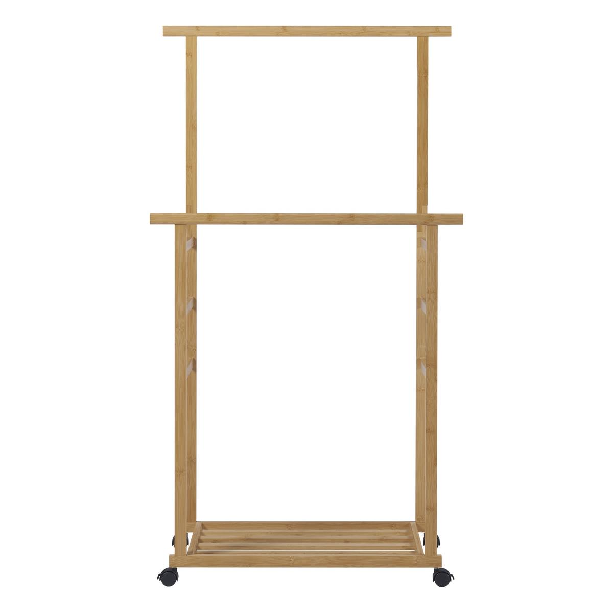 ROLLGARDEROBE Ilmajok - Naturfarben, Holz (70/147/36cm) - [en.casa]