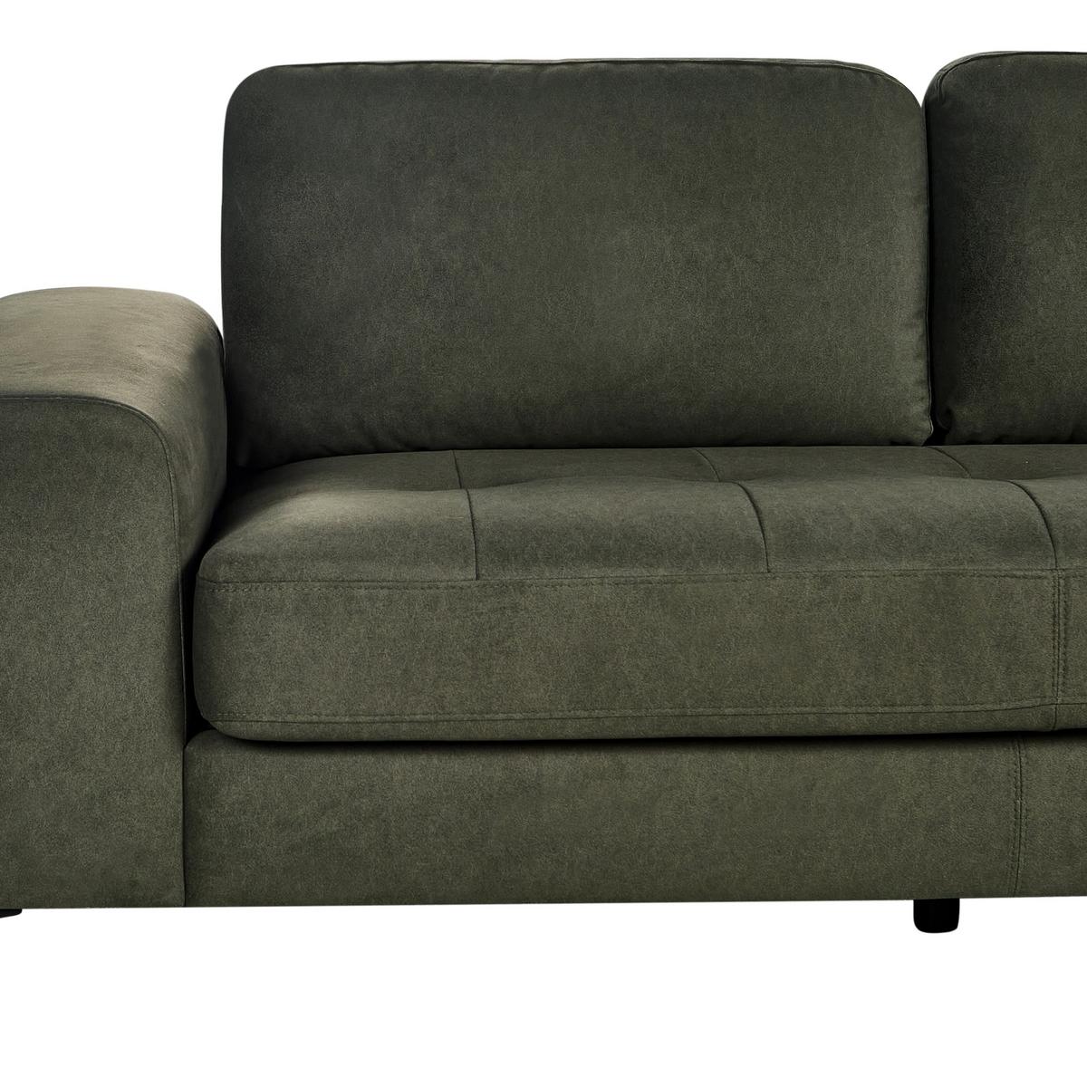 ECKSOFA 4-Sitzer Samtstoff Dunkelgrün linksseitig Kiruna - Schwarz/Grün, Textil (290/148cm) - Beliani