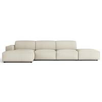ECKSOFA Sellmo 344 cm - Creme/Schwarz, Kunststoff/Textil (350/166cm) - Selsey