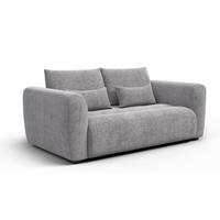 SOFA SORENO 3-Sitzer, platingrau - Schwarz/Grau, Holz/Textil (214/94/114cm) - Wozimo