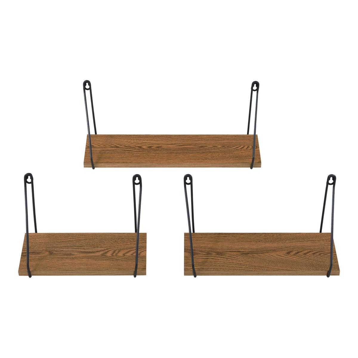 WANDREGAL-SET 3 TLG. Randers - Schwarz, Metall (26.5/17.5/14cm) - [en.casa]