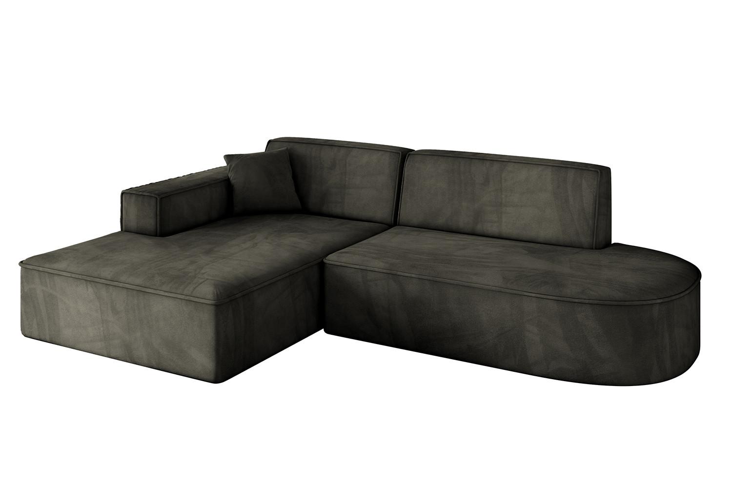 ECKSOFA Ottomane Links IREA-L1-v4 - 232x165x77 cm Schwarz - Schwarz, Holzwerkstoff/Textil (232/165cm) - ALTDECOR