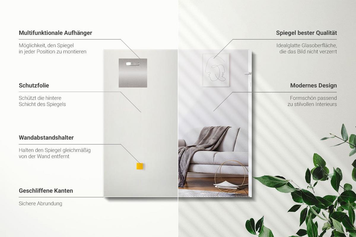 SPIEGEL Rechteckig 50x50 cm - Transparent, Glas (50/50/0.4cm) - Wallfluent