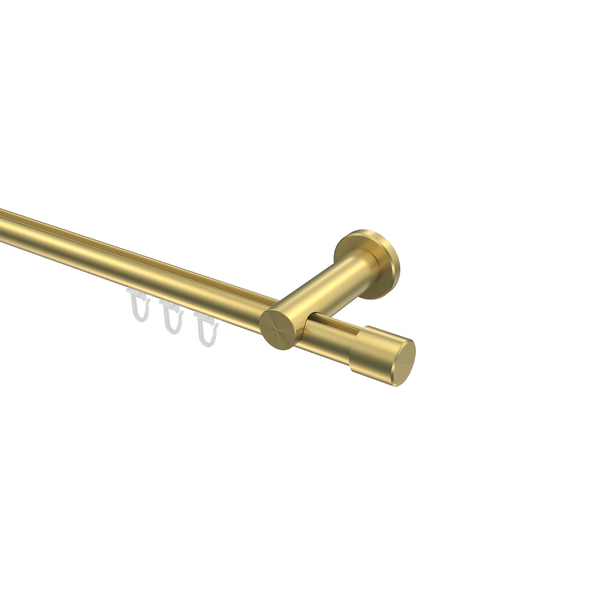 GARDINENSTANGE INNENLAUF Platon Santo 160 cm, 1-läufig, 20 mm Ø Messing-Optik - Messingfarben, Metall (160cm) - INTERDECO