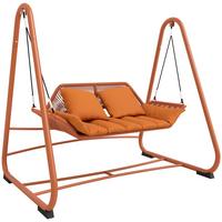 HOLLYWOODSCHAUKEL Metall Polyester Terrakotta - Terracotta, Textil/Metall (120/162/174cm) - Outsunny