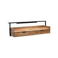 SCHREIBTISCH MURES, Akazie Massivholz, Akazie-Schwarz, 120 x 38 x 37 cm - Schwarz/Akaziefarben, Holz/Metall (38/120/37cm) - KADIMA DESIGN