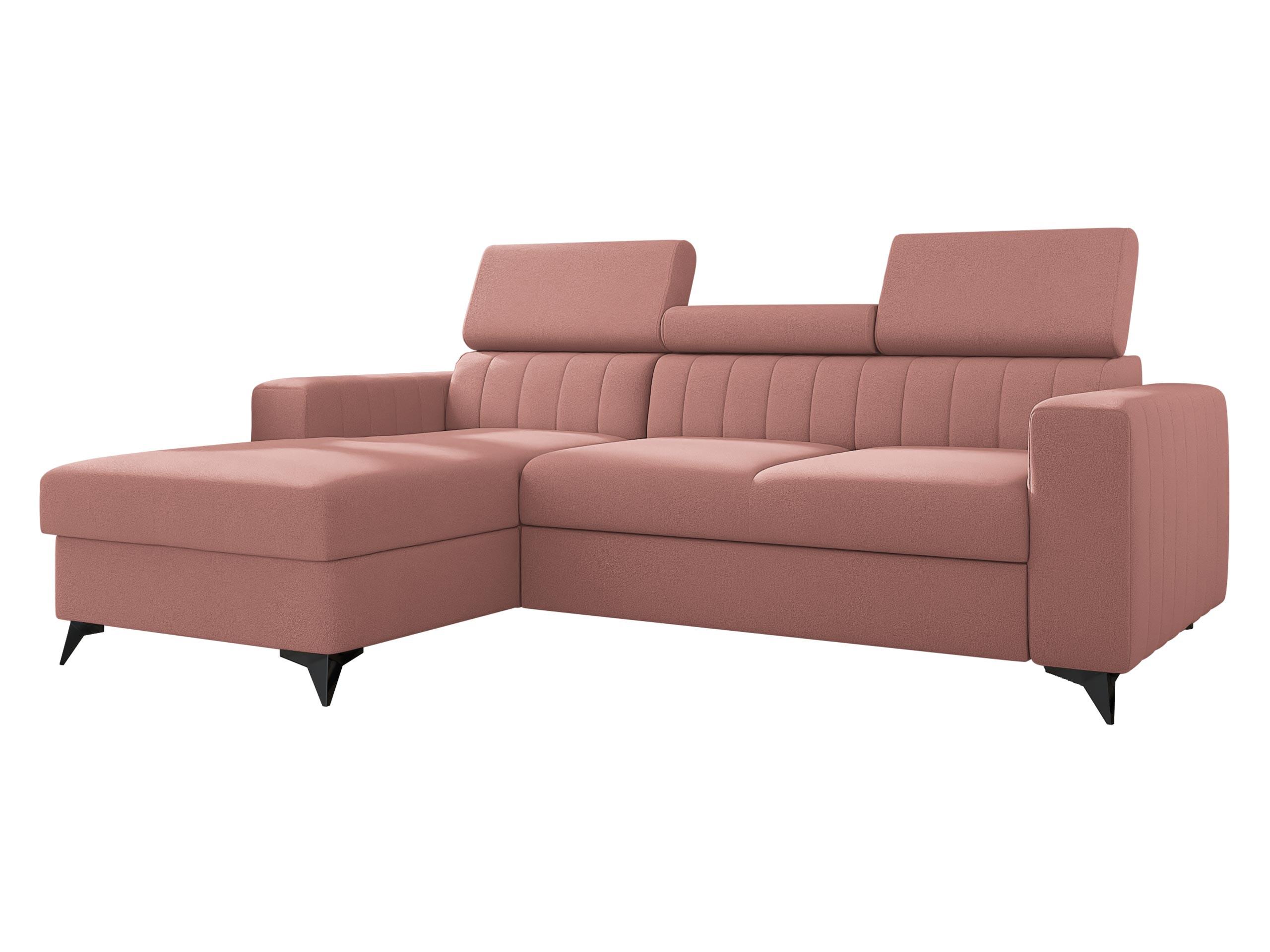 ECKSOFA Milano, Seite: Links LC+2R - Schwarz/Rosa, Holz/Textil (236/172cm) - MIRJAN24