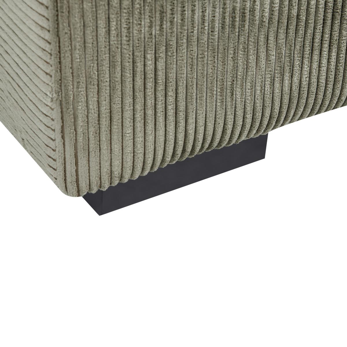 OTTOMANE Cord Grün Lungo - Schwarz/Grün, Textil (80/35/80cm) - Beliani