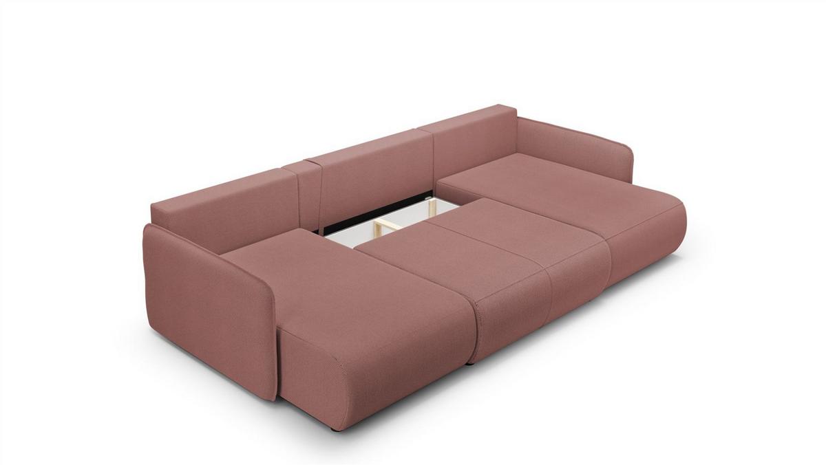 WOHNLANDSCHAFT Calgary - Rosa, Holzwerkstoff/Textil (290/86/148cm) - Fun Möbel