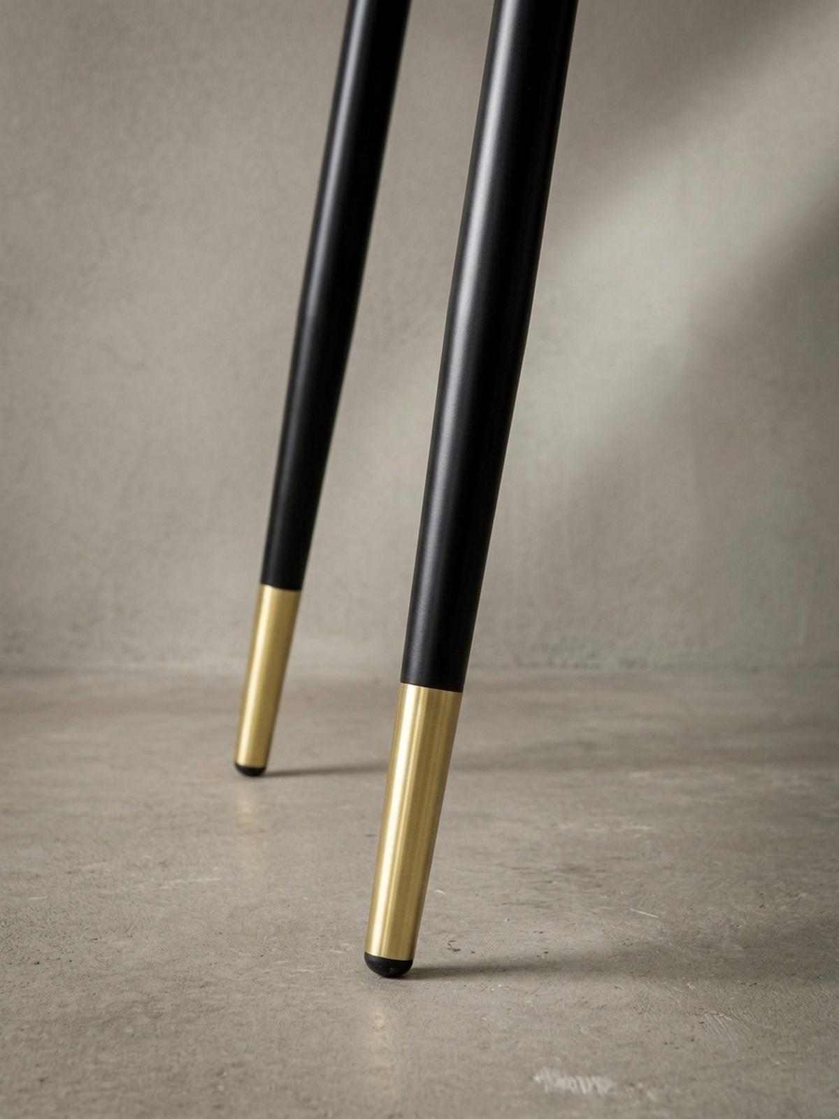ESSTISCH Marmoroptik Metall Rund Modern, Schwarz 75x75x76 cm - Goldfarben/Schwarz, Holzwerkstoff/Metall (75/75/76cm) - KADIMA DESIGN