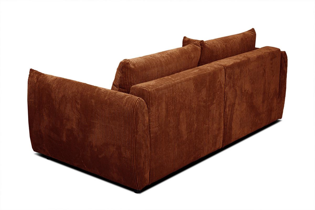SOFA TAUER 3-Sitzer, orange - Dunkelorange/Schwarz, Holzwerkstoff/Kunststoff (112/84/206cm) - Wozimo